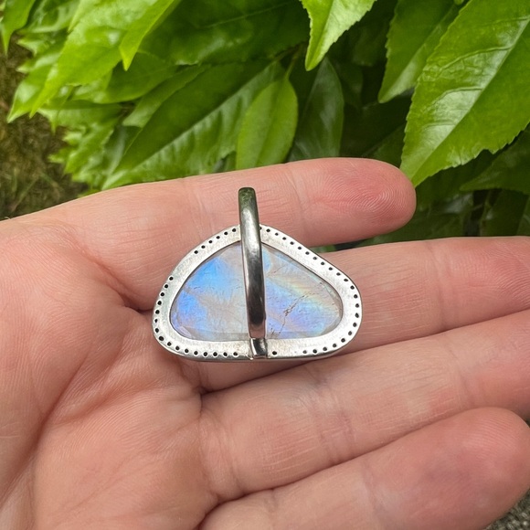 Adornia Sterling Silver and diamond Moonstone ring - Picture 3 of 8